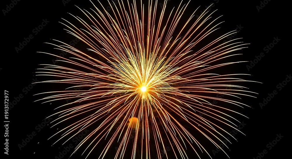 Obraz premium Vibrant firework exploding in the dark night sky with bright lights