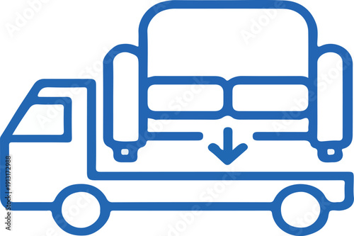 Furniture Delivery Icon Representing Home Furniture Shipping and Logistics