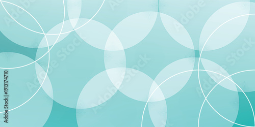 Abstract Teal Background with Overlapping White Circles and Subtle Geometric Patterns.