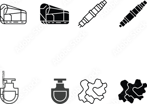 Industrial tools and equipment icons