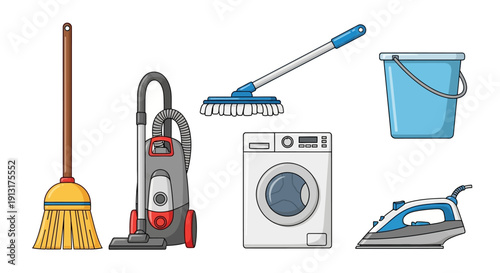 Cleaning Equipment and Appliances for Household Chores.