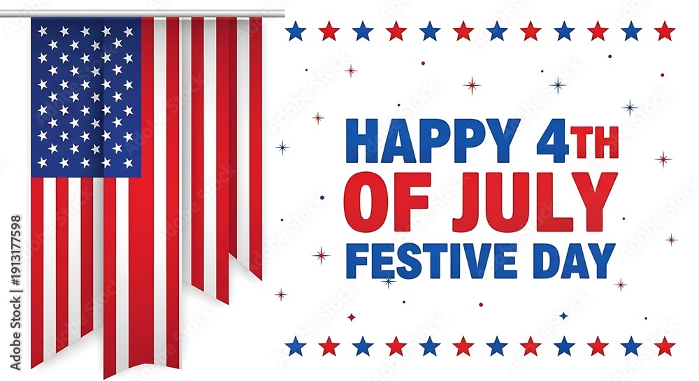 Obraz premium Happy 4th of july american flag festive day