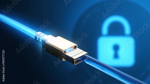 Data transfer security digital connection network protection information flow cyber safety illustration