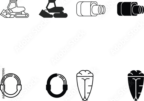 Industrial Icons Set for Construction and Manufacturing