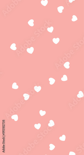 Pink Background with White Hearts