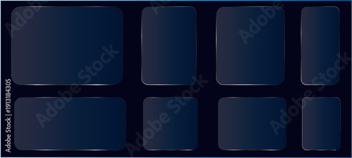 Liquid glass smartphone interface isolated. White UI light frame square and circle banner with shine stroke.    abstract colorful background