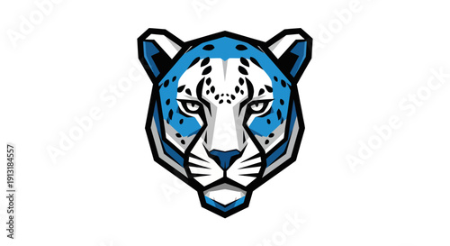 Canvastavla Geometric leopard head graphic