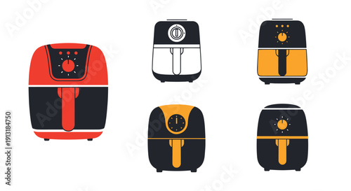 Air Fryer Line art vector dynamic design creative modern style illustration