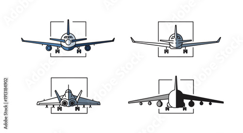 Aircraft Rear View modern soft tone illustration