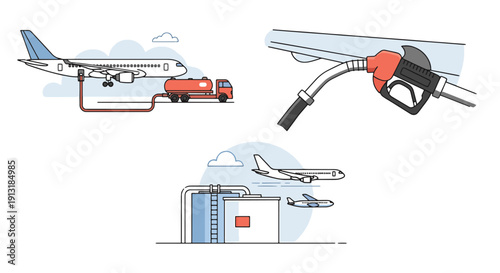 Aircraft Refueling dynamic modern style vector
