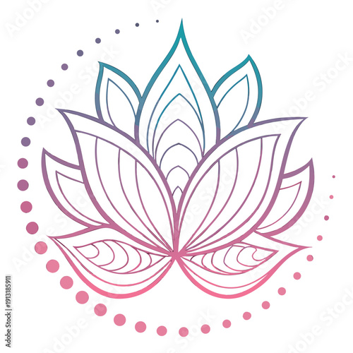 Serene spa logo featuring a blossoming lotus flower representing peace tranquility and holistic well being for a modern wellness center