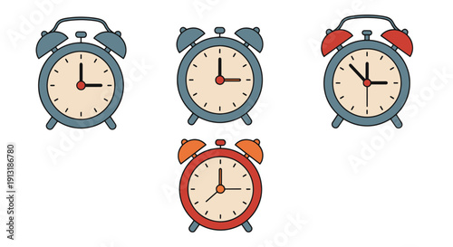 Alarm Clock Vintage soft clean color vector