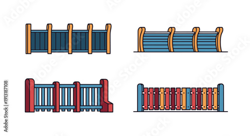 Airport Fence Line elegant colorful abstract vector