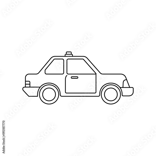 Ready to use police car line icons for web and apps