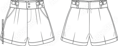 Black and white of two pairs of shorts side by side fashion clothing accessories