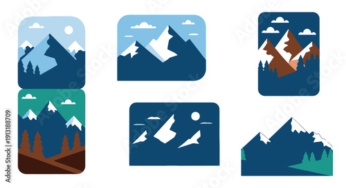 Alpine Area Line art creative modern smooth illustration