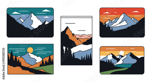 Alpine Landscapes soft abstract style illustration