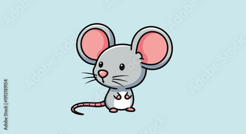 Cartoon Mouse Character with Large Ears.
