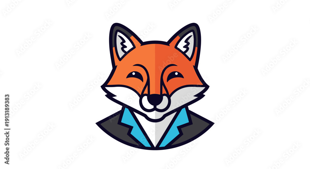 Obraz premium Illustration of a Fox Wearing Suit.