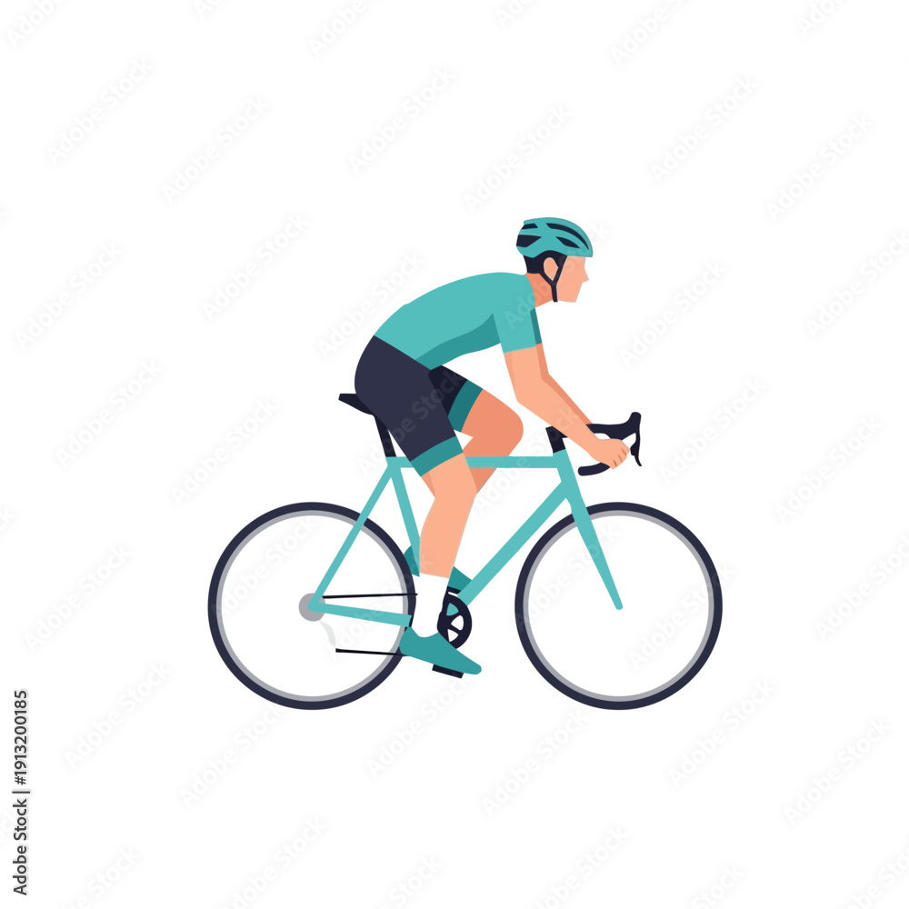 Fototapeta premium Cyclist Riding Bicycle, Professional Athlete, Sportswear, Cycling