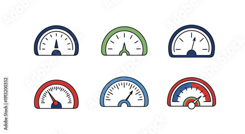 Barometer Line art colorful modern vector