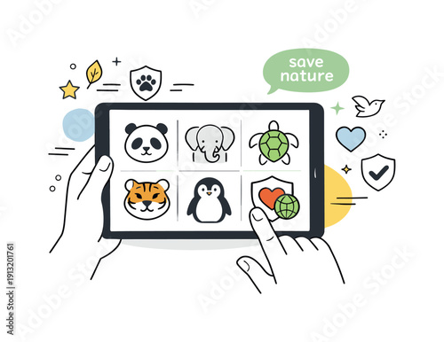 Protect wildlife awareness. A person holding a