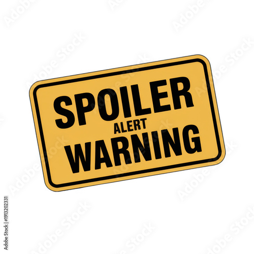 Spoiler alert warning sign on black yellow isolated on a transparent background