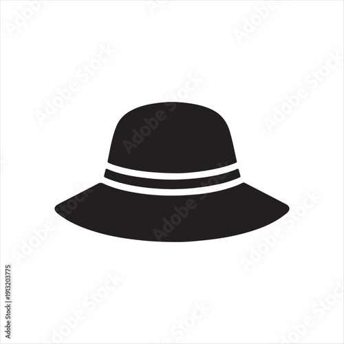 rain hat vector silhouette line art logo design collection