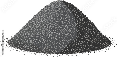 A pile of dark, gritty sand or small stones, depicted as a simple, isolated illustration