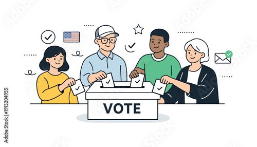 Voting Participation Scene. Political engagement