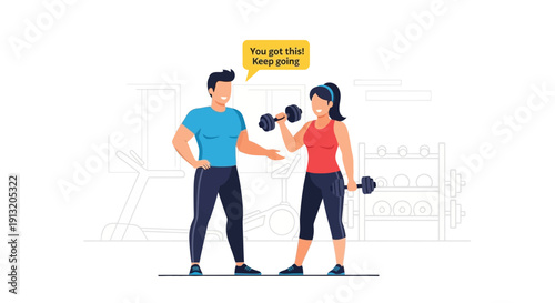 Man and woman lifting dumbbells.