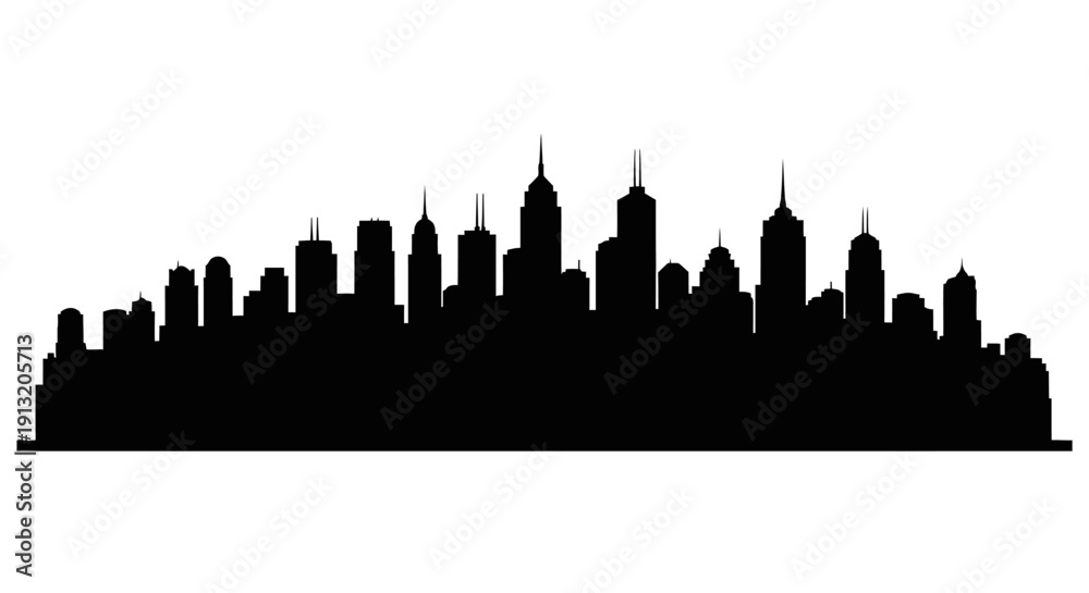 Obraz premium City Skyline Silhouette Vector Illustration.
