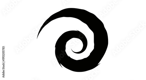 Black Spiral Shape on White.