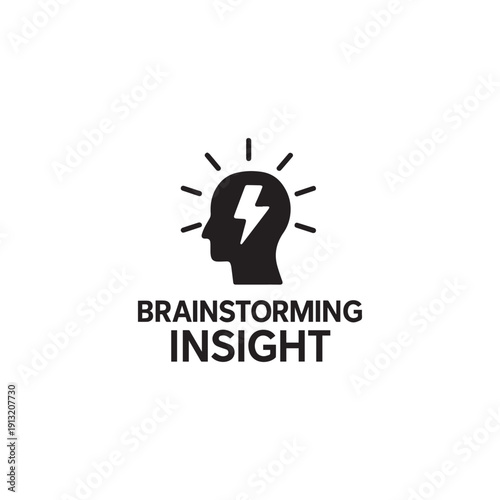 Brainstorming Insight icon silhouette vector design art illustration.
