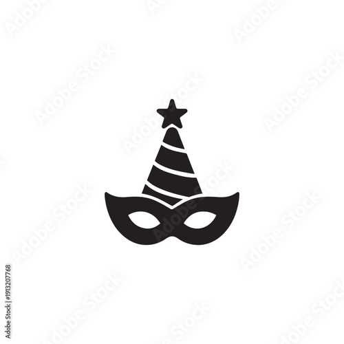 Birthday costume eye masquerade icon silhouette vector design art illustration.