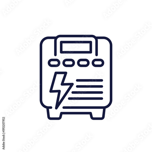 backup generator icon, power storage system line vector