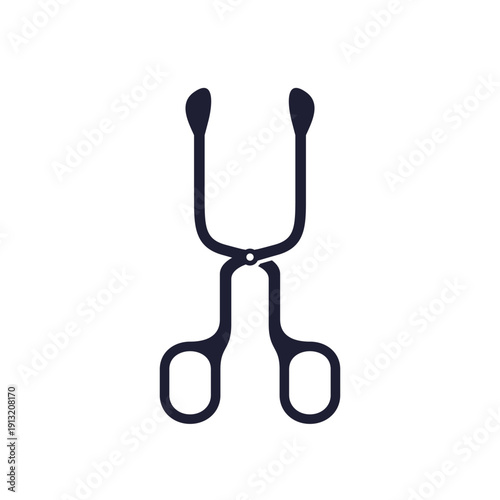 forceps icon, gynecological tool on white