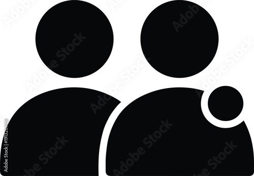 Black Icon of Two People Standing Side by Side with One Arm Around Another friends friendship