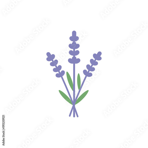 Lavender Stems Icon with Smooth Flat Edges