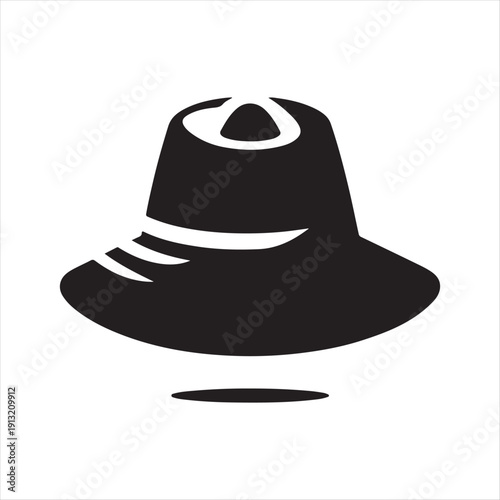 rain hat vector silhouette line art logo design collection