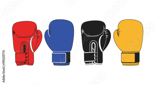 Boxing Gloves Line clean creative tone vector