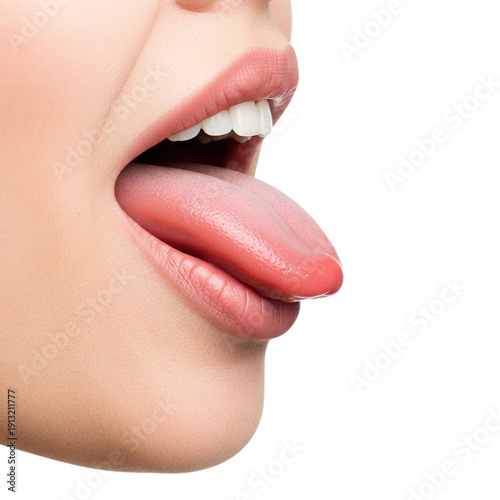 Woman with tongue out in playful expression Isolated on a Transparent Background