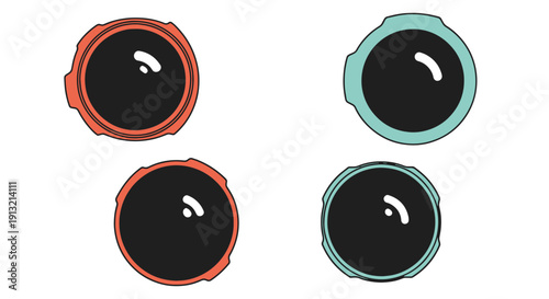 Camera Lens Line art minimal smooth style illustration