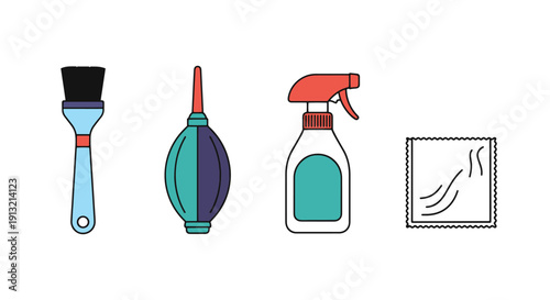 Camera Lens Cleaner dynamic modern abstract illustration