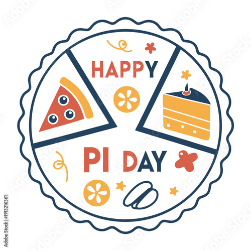 Happy pi day logo style