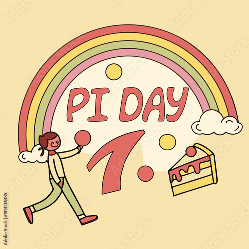 Happy pi day logo style