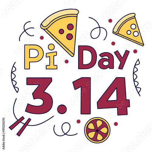 Happy pi day logo style