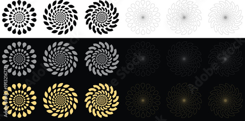 Set of vector Mandela floral elements. Pattern set in the form of a mandala. Henna tatoo mandala. Mehndi style. Vector mandala ornament, geometric graphics, embroidery, pattern, ready template.