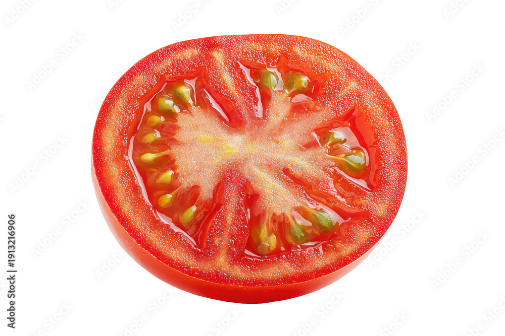 custom made wallpaper toronto digitalClose up of a ripe red tomato half isolated on transparent background. Detailed close-up of a ripe red tomato cross section isolated on white background.