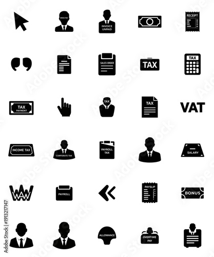Flat design financial icons set